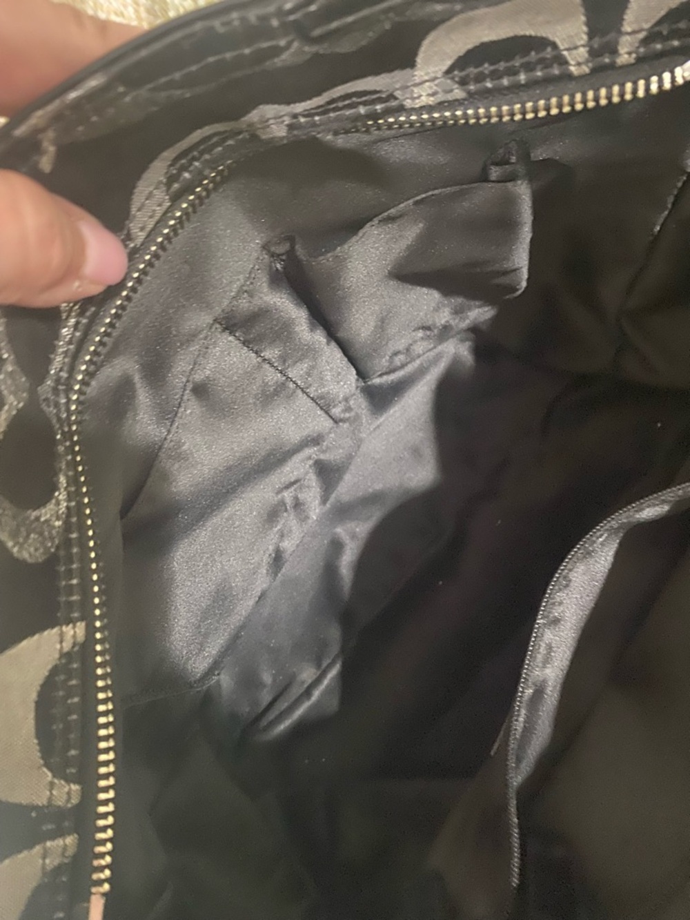 Coach Black and Silver Signature Logo Tote - Picture 11 of 14